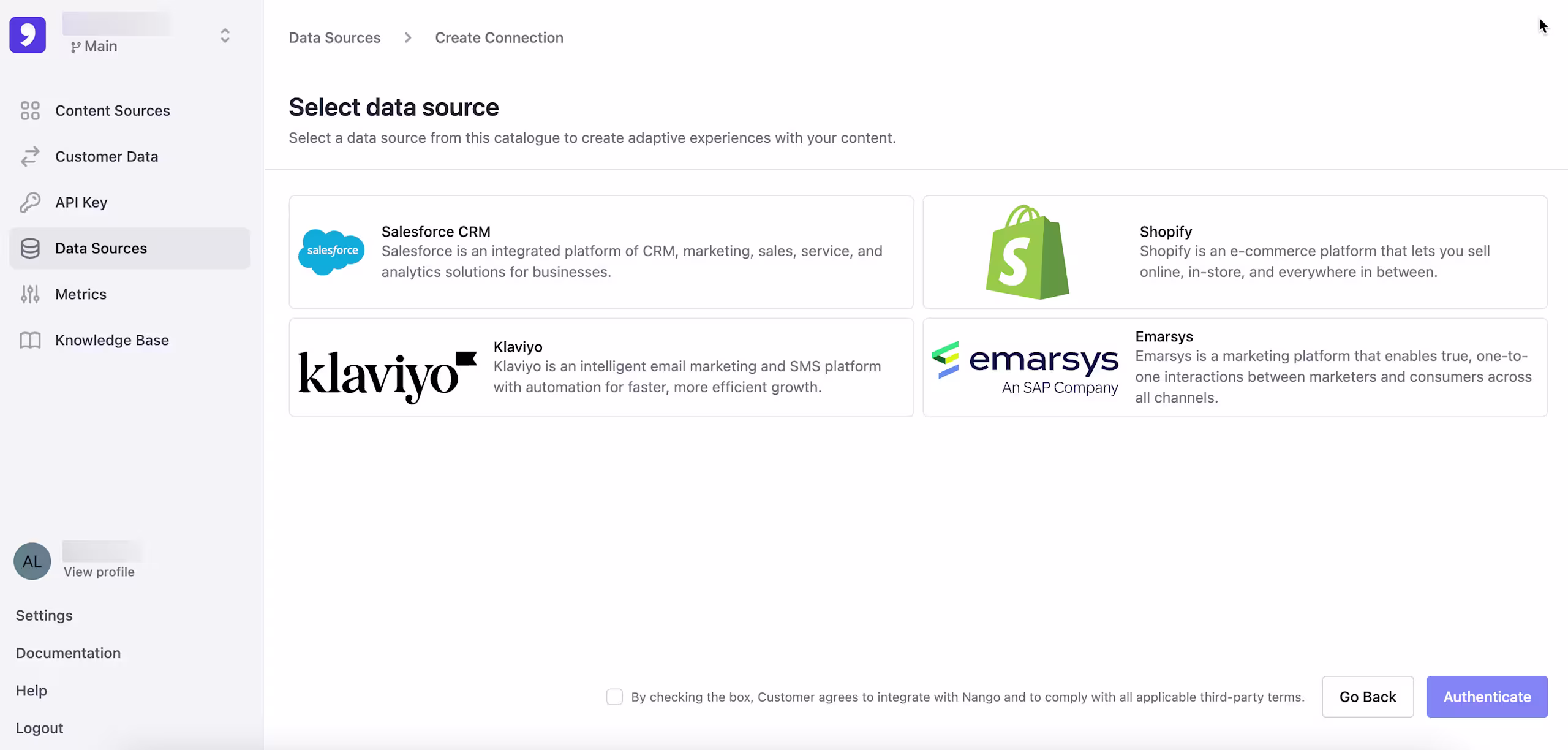 CP: Create connection page