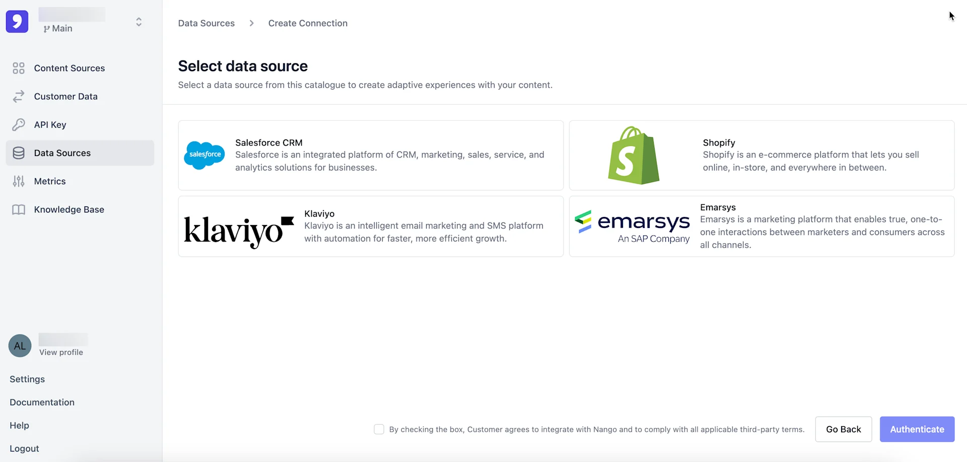 CP: Create connection page