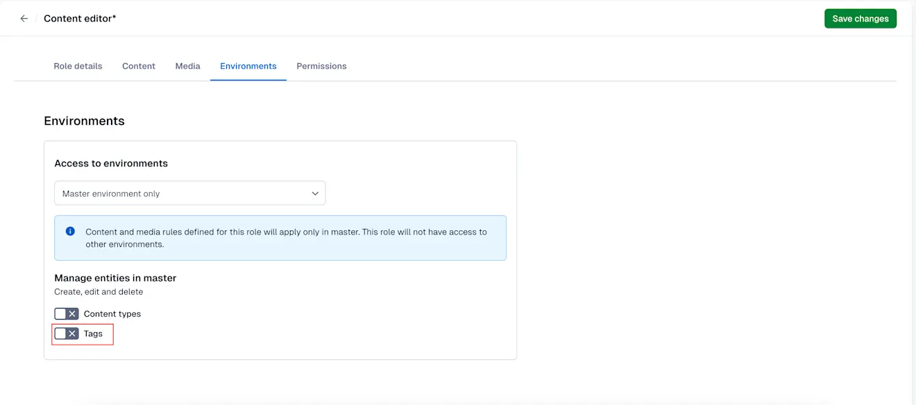 Tags permission to manage tags