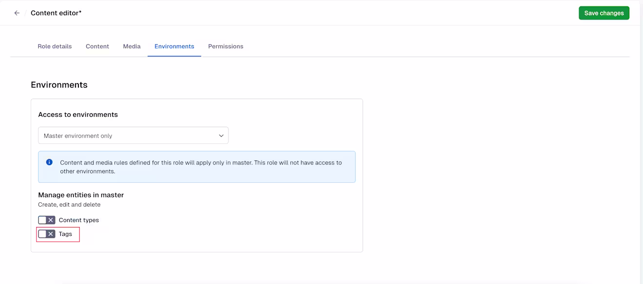 Tags permission to manage tags