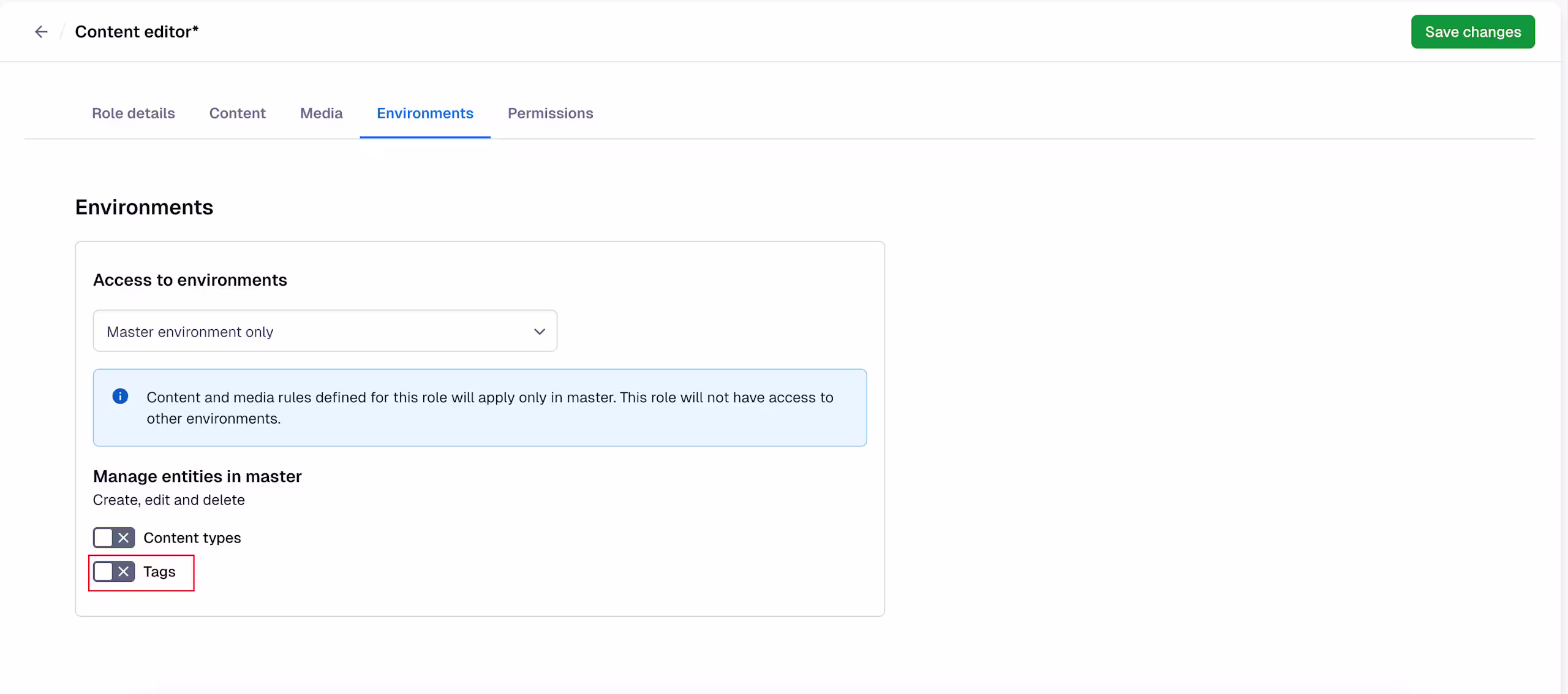 Tags permission to manage tags