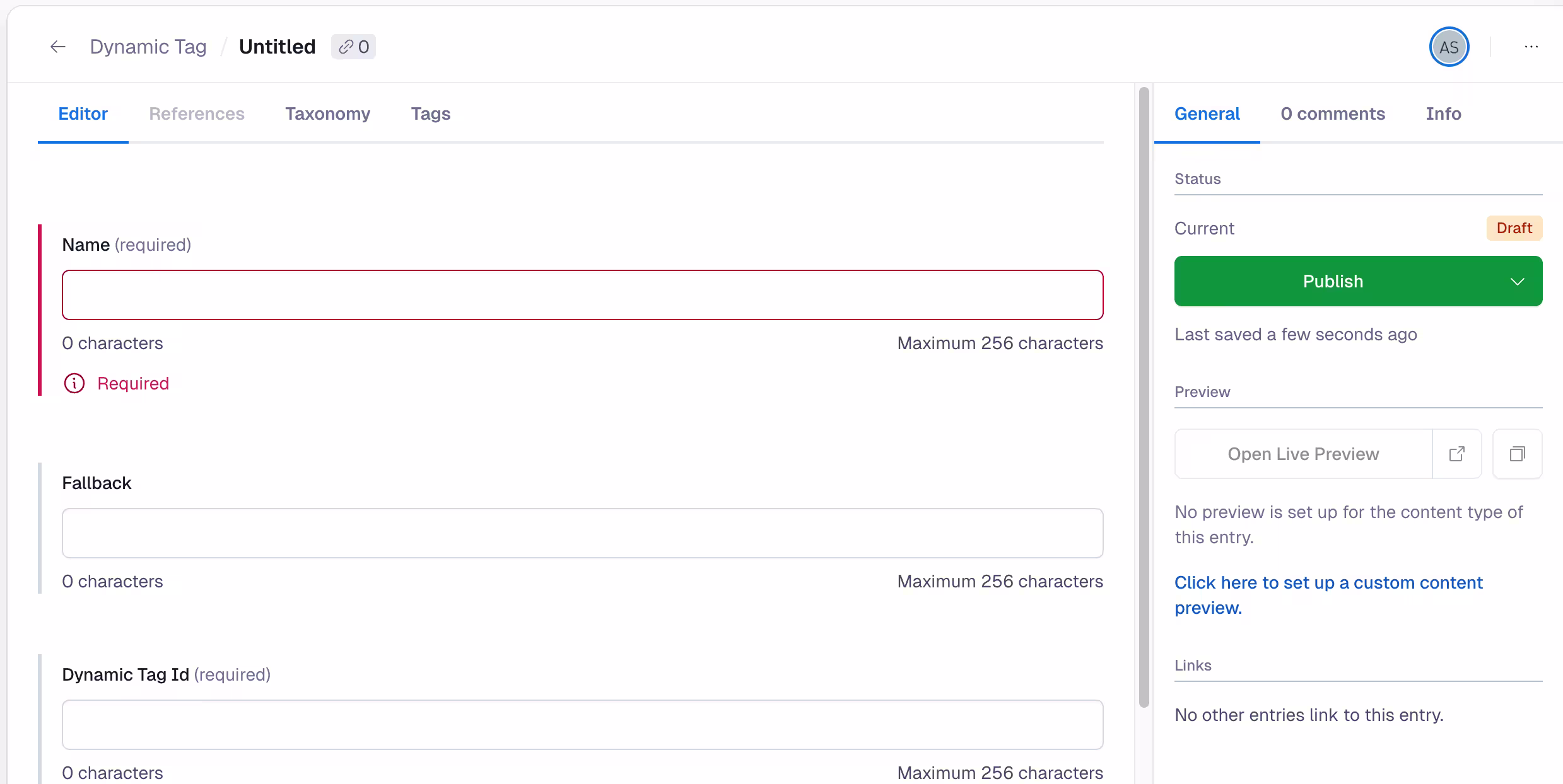 Personalization: Dynamic tag