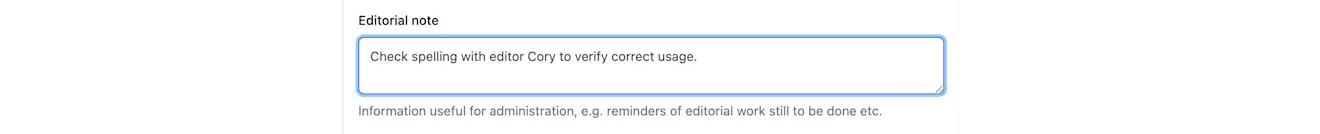 Editorial note taxonomies