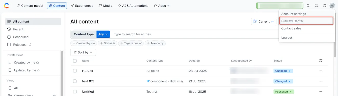 preview center-account-settings