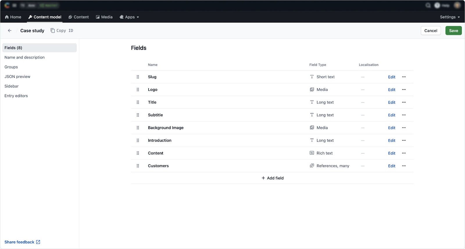 Cross-space Select content type