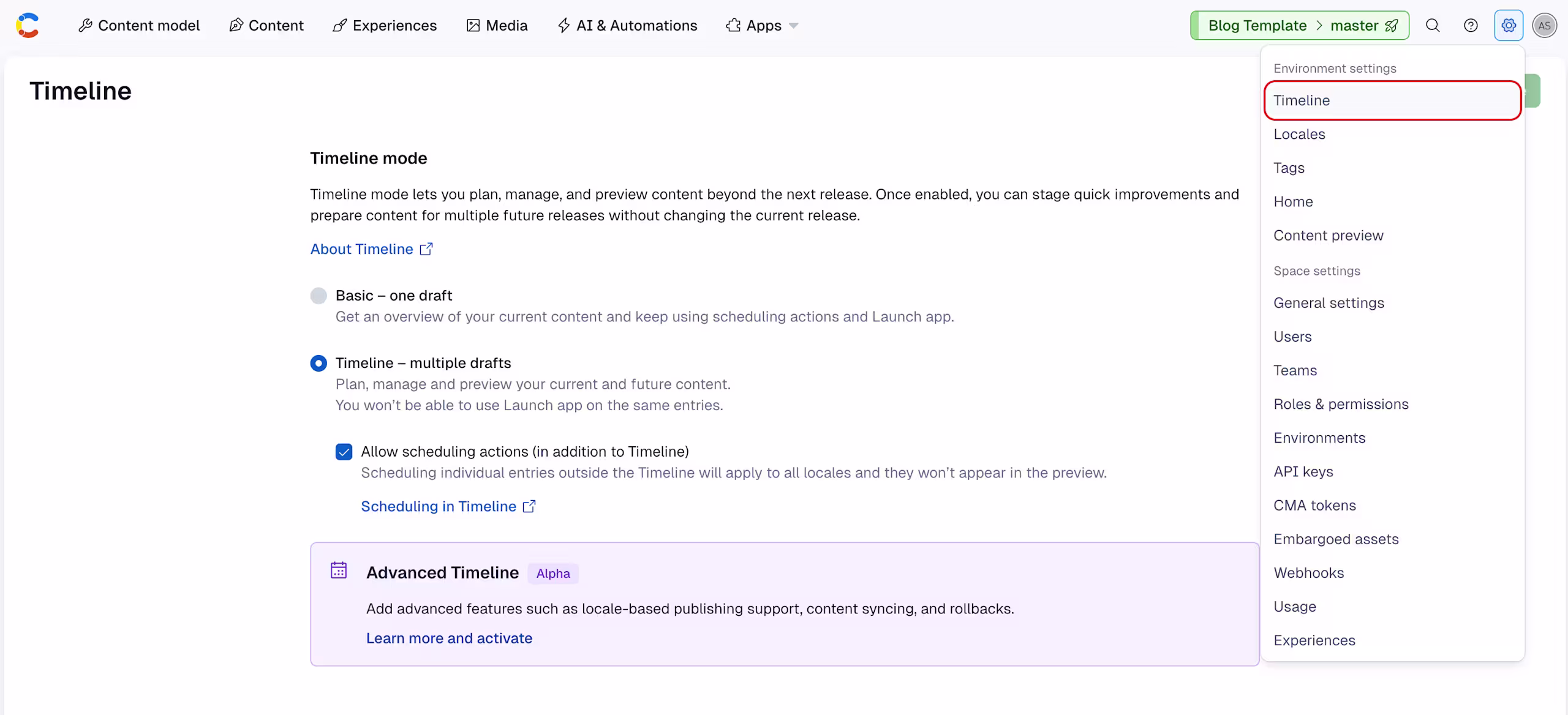 Timeline opt-in