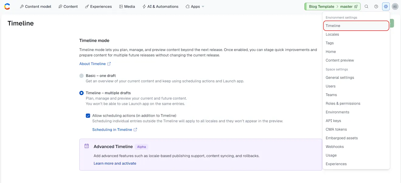 Timeline opt-in