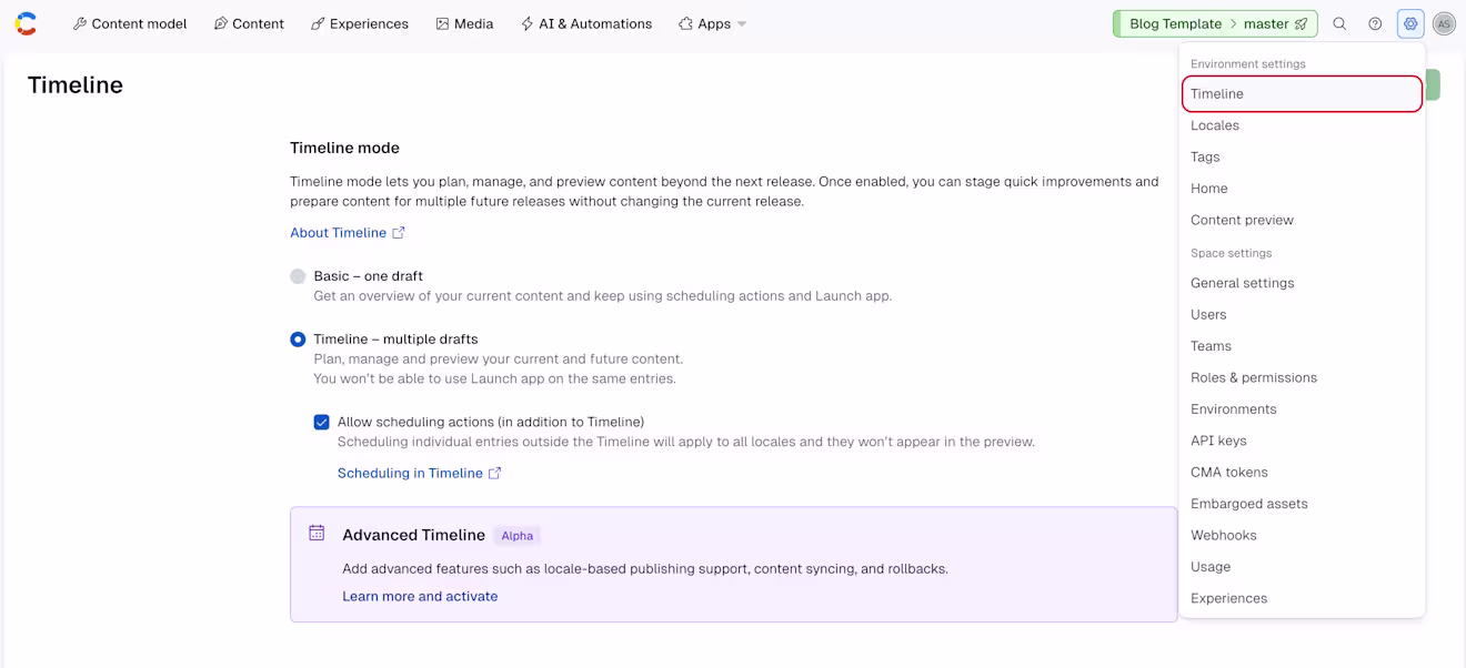 Timeline opt-in