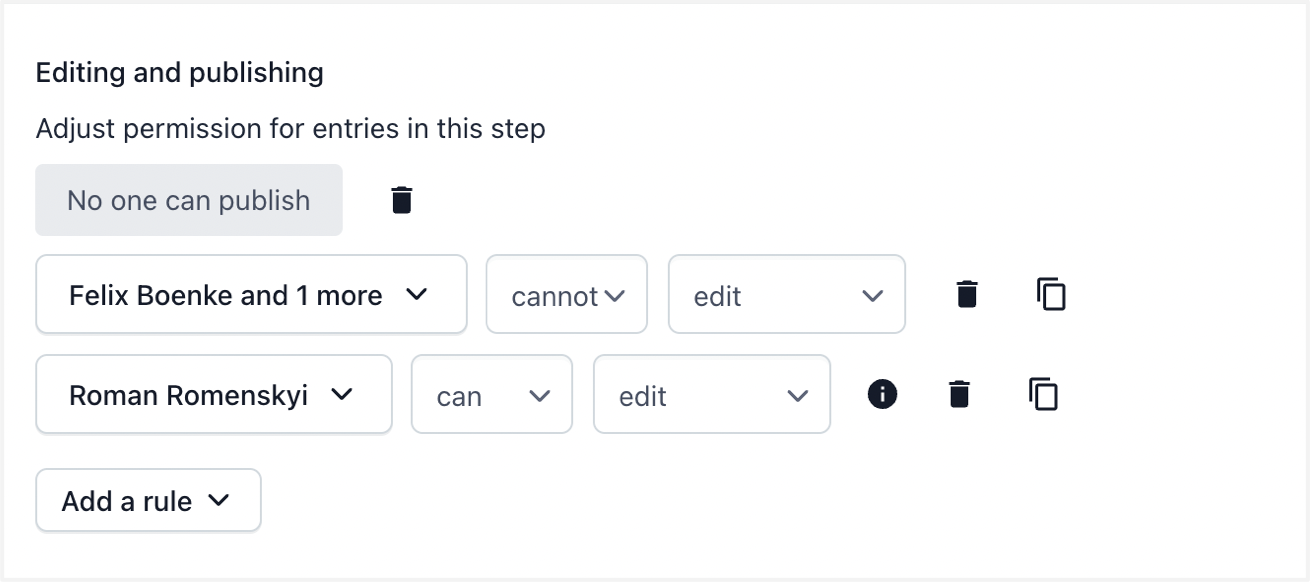 workflows Limiting rules