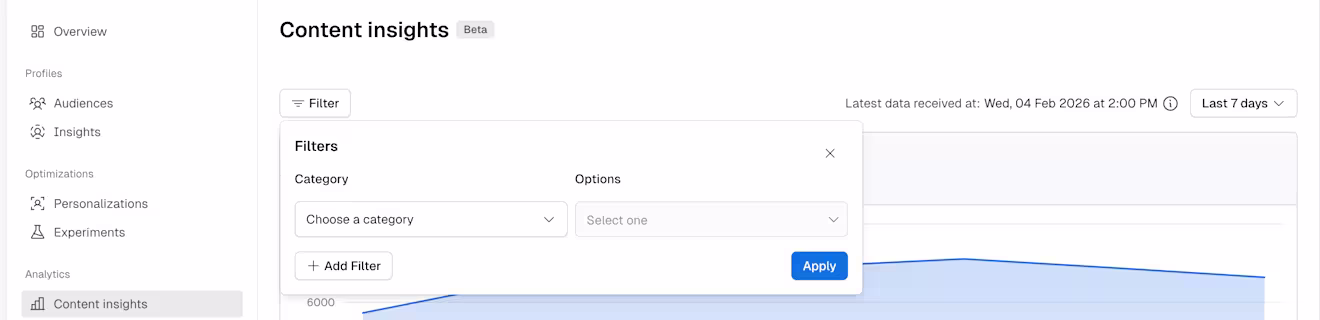Analytics: Filters