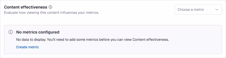 Analytics: No metric available