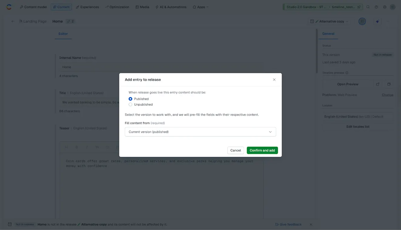 Timeline: add entry to release