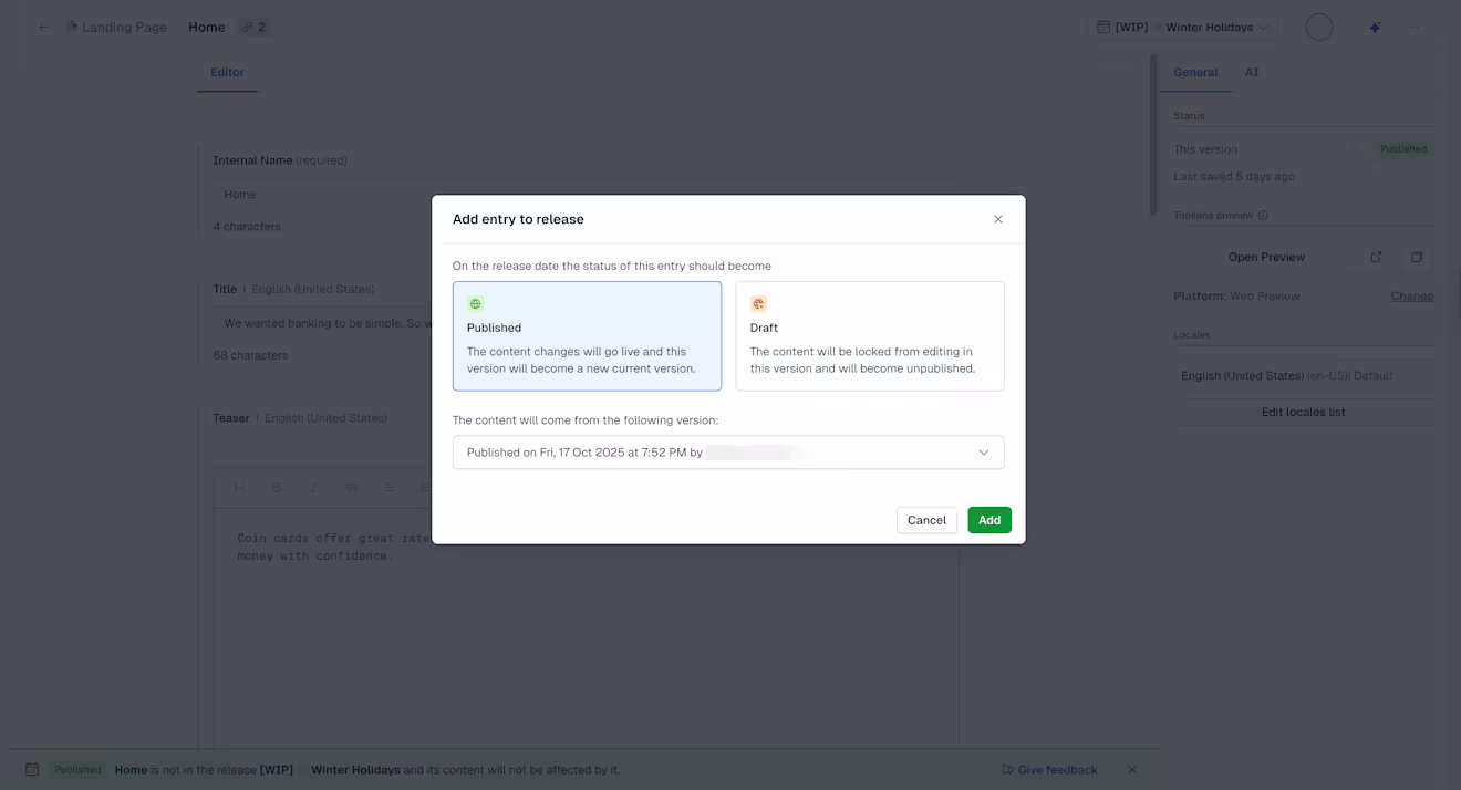 Timeline: add entry to release