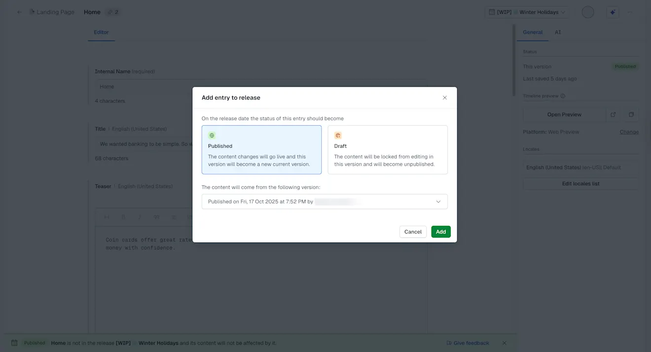 Timeline: add entry to release