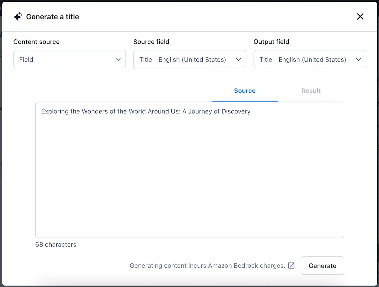 Amazon Bedrock Generate Title