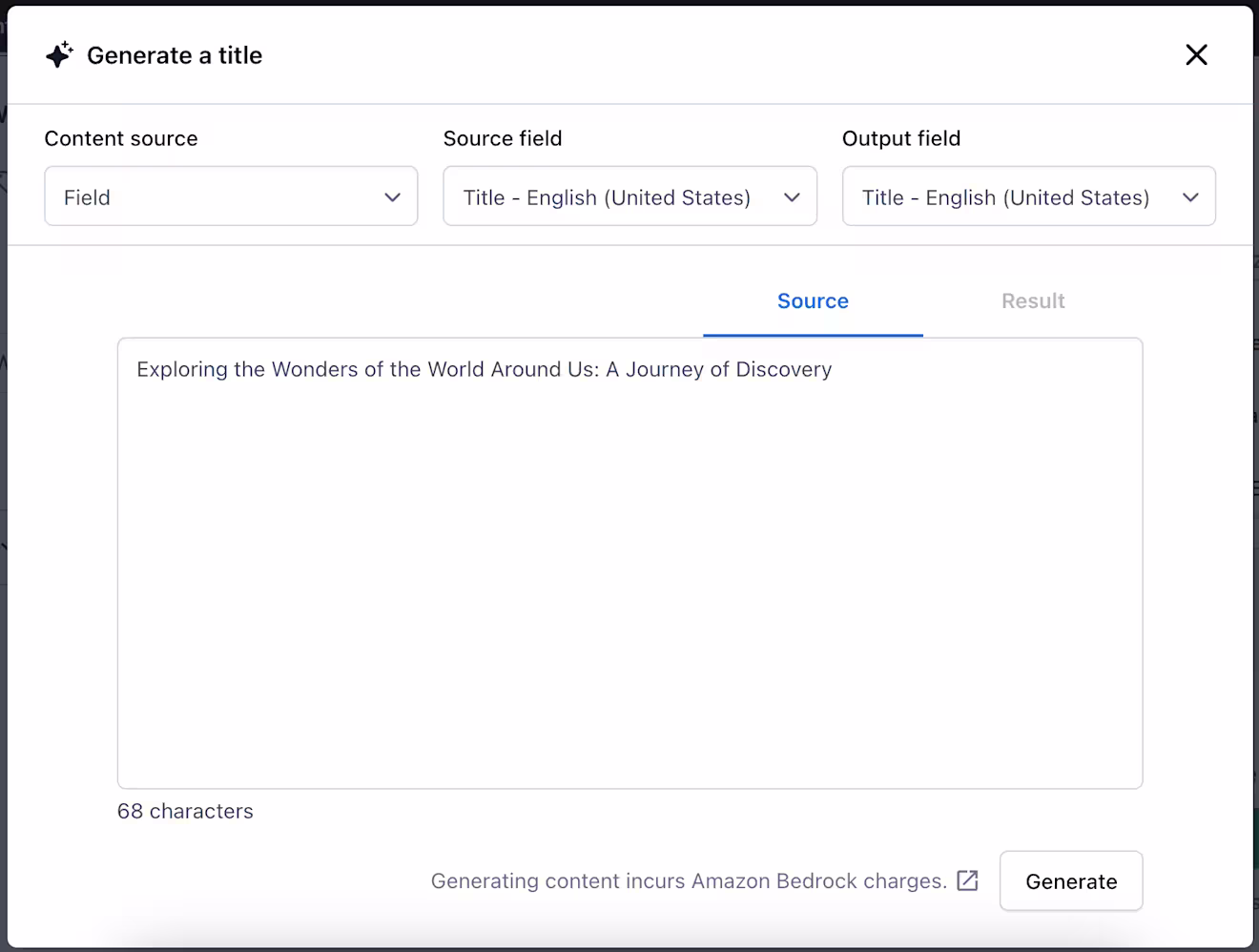 Amazon Bedrock Generate Title