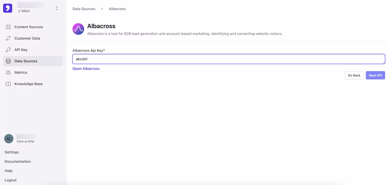 Contentful Personalization: Albacross