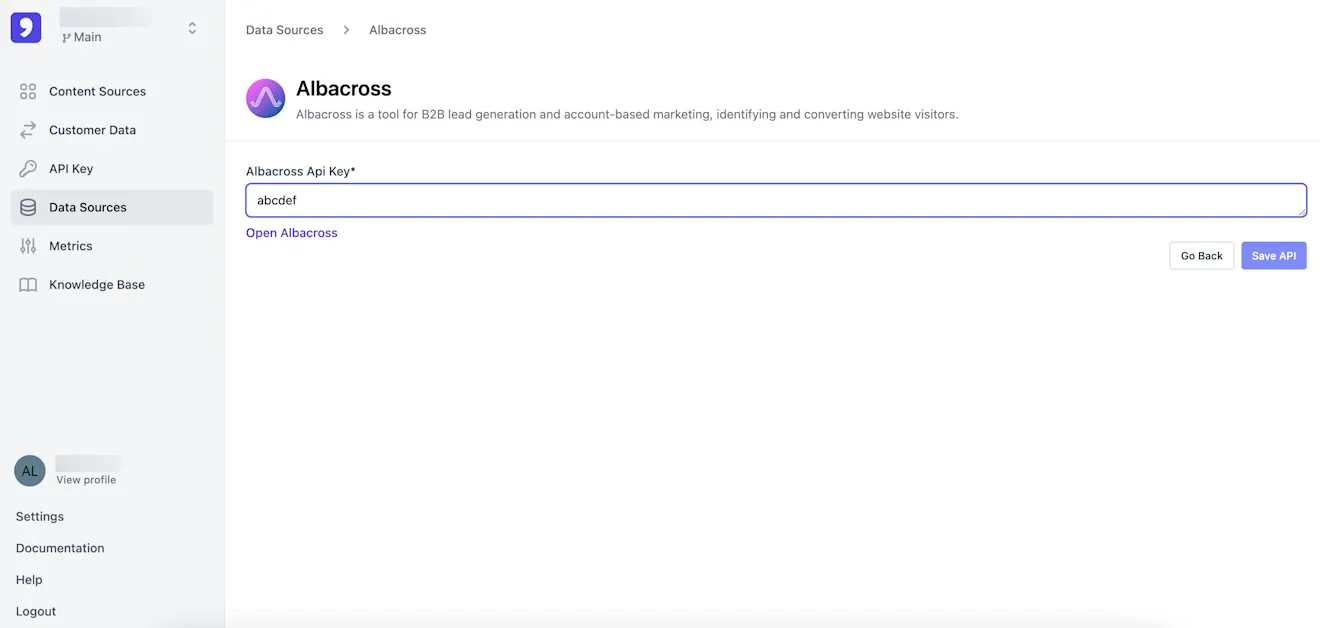 Contentful Personalization: Albacross