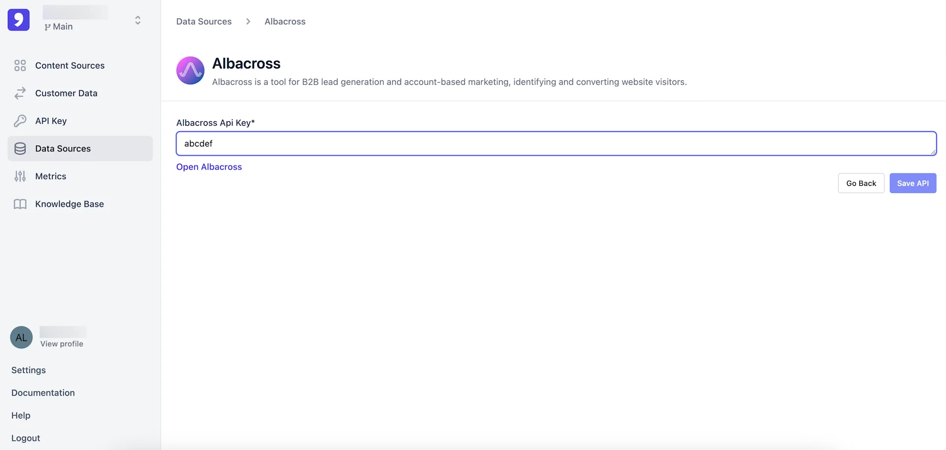 Contentful Personalization: Albacross