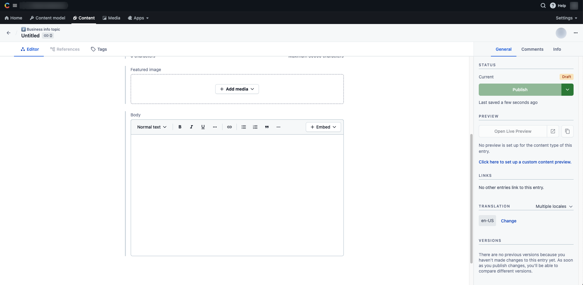 Cross-space references in Rich text Inline entry editor