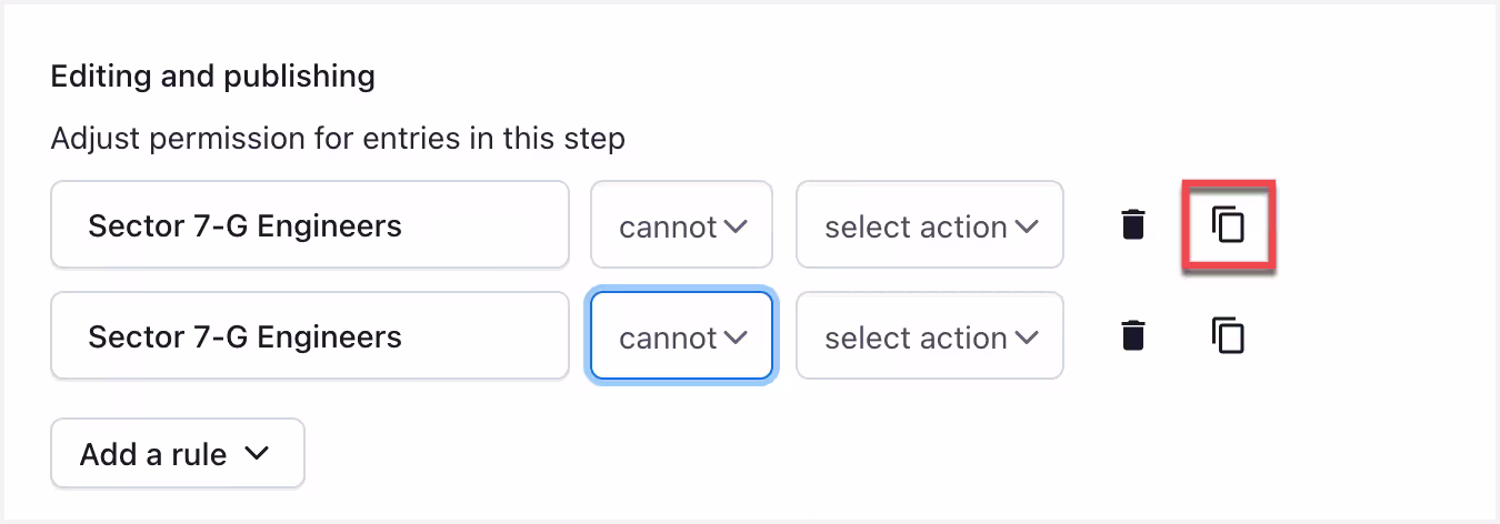 workflow step permissions Duplicate rules