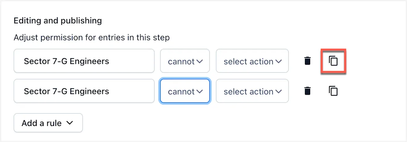 workflow step permissions Duplicate rules