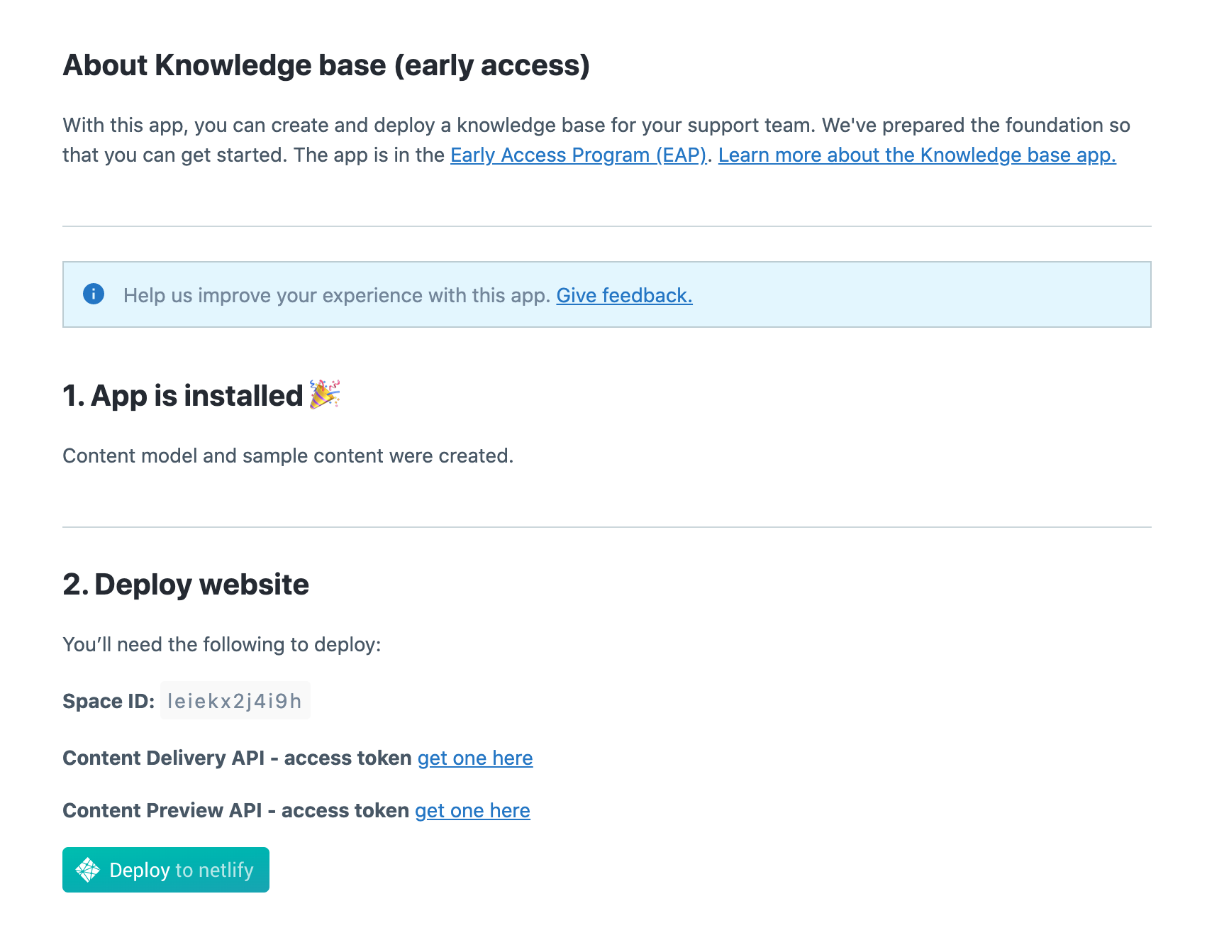 Apps Knowledge Base Config