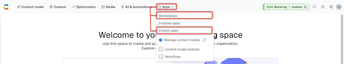 Apps navigate to apps page