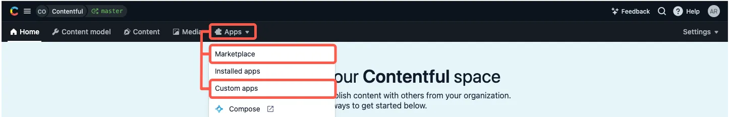Apps navigate to apps page