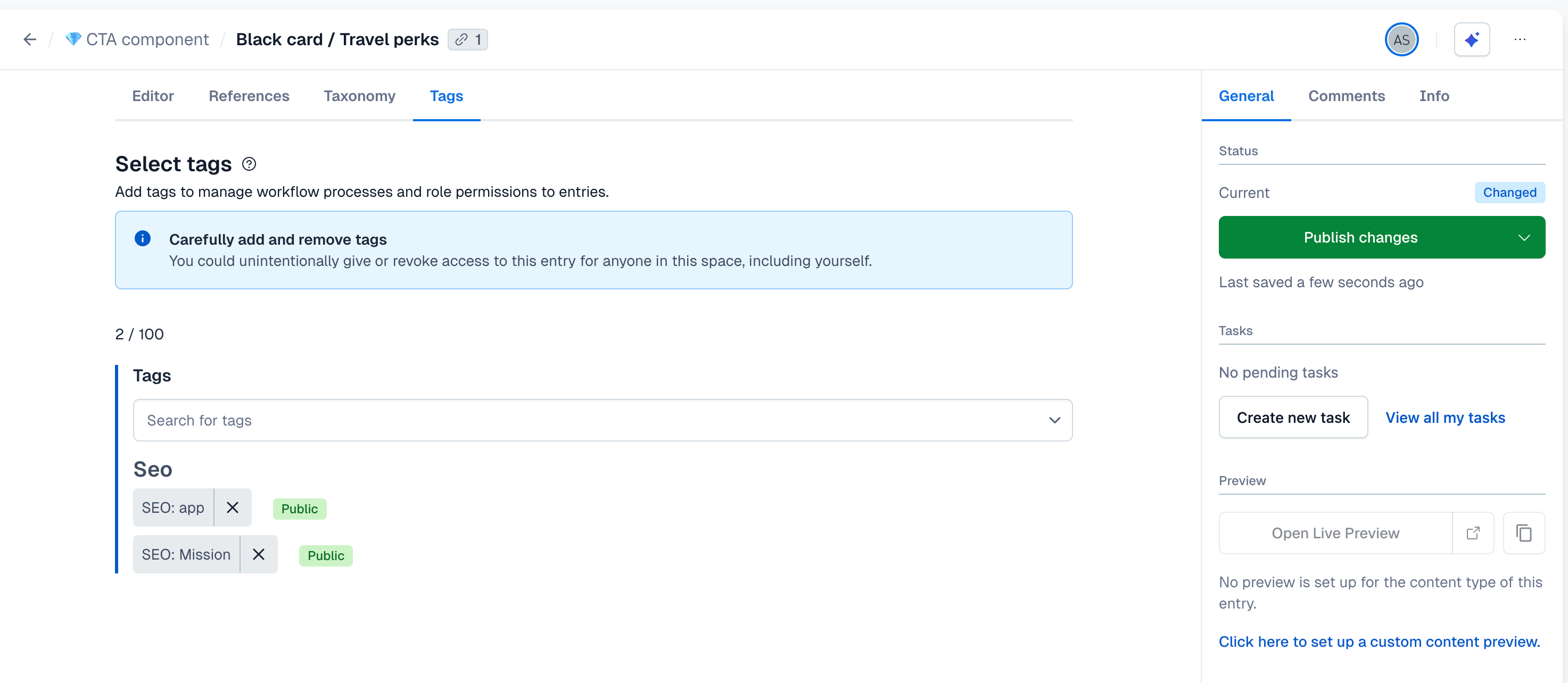 creating tags - adding tags to entries