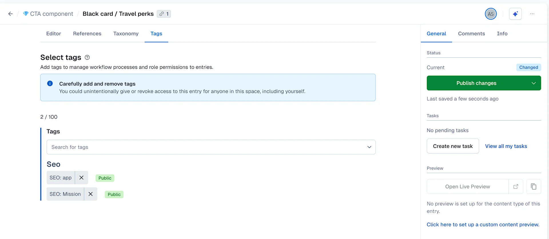 creating tags - adding tags to entries