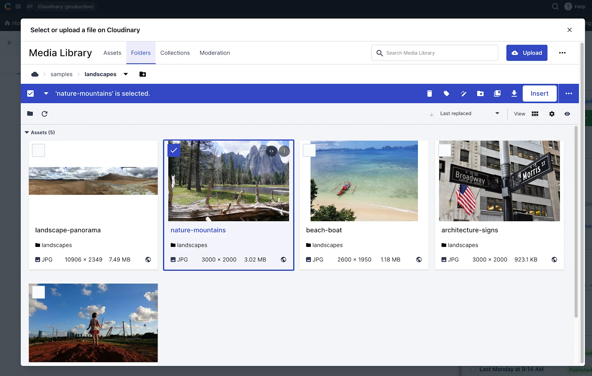 Apps Cloudinary select file
