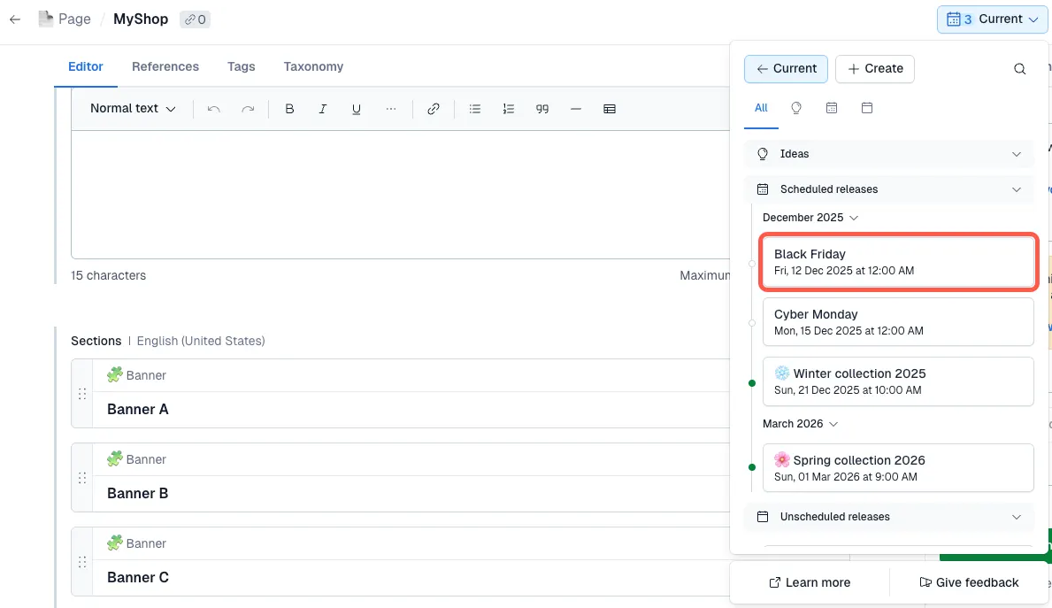 Timeline Switch release