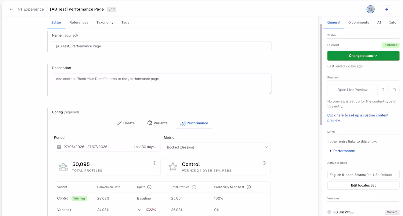 ninetailed-experience-insights-performance-tab