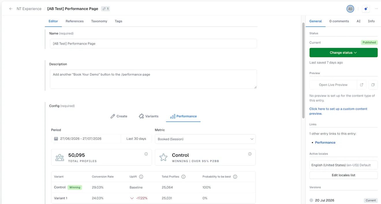 ninetailed-experience-insights-performance-tab