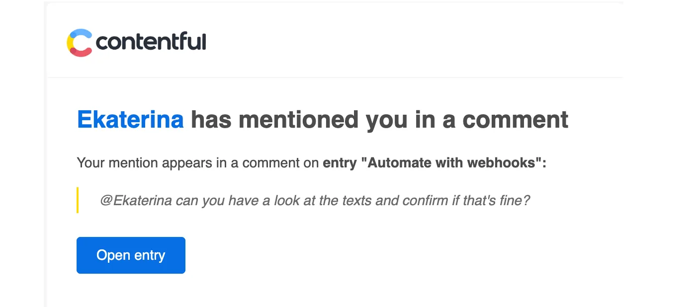 mentions in comments email