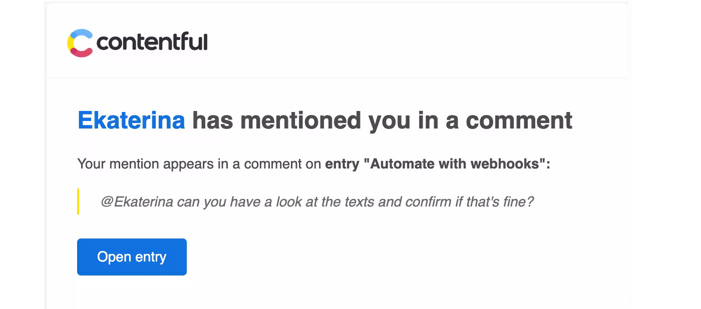 mentions in comments email