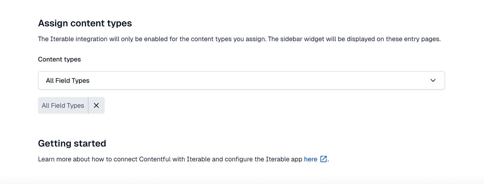 Iterable: Assign content types