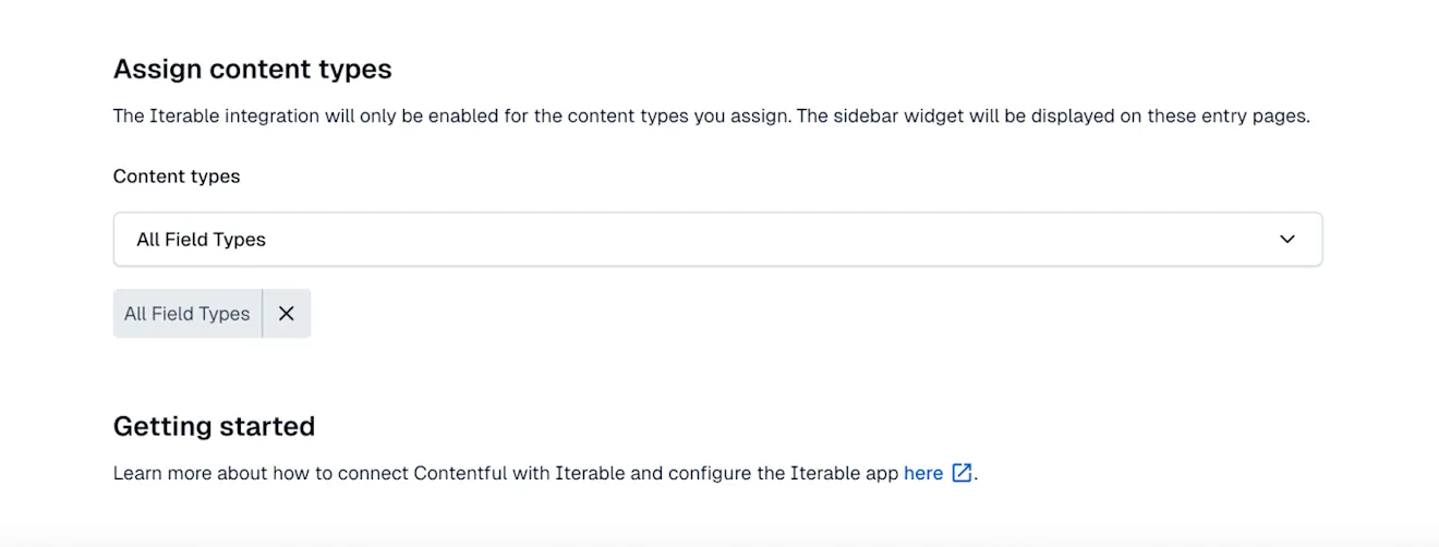 Iterable: Assign content types