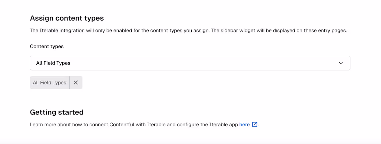 Iterable: Assign content types