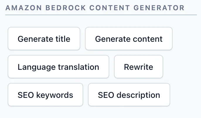Amazon Bedrock Sidebar