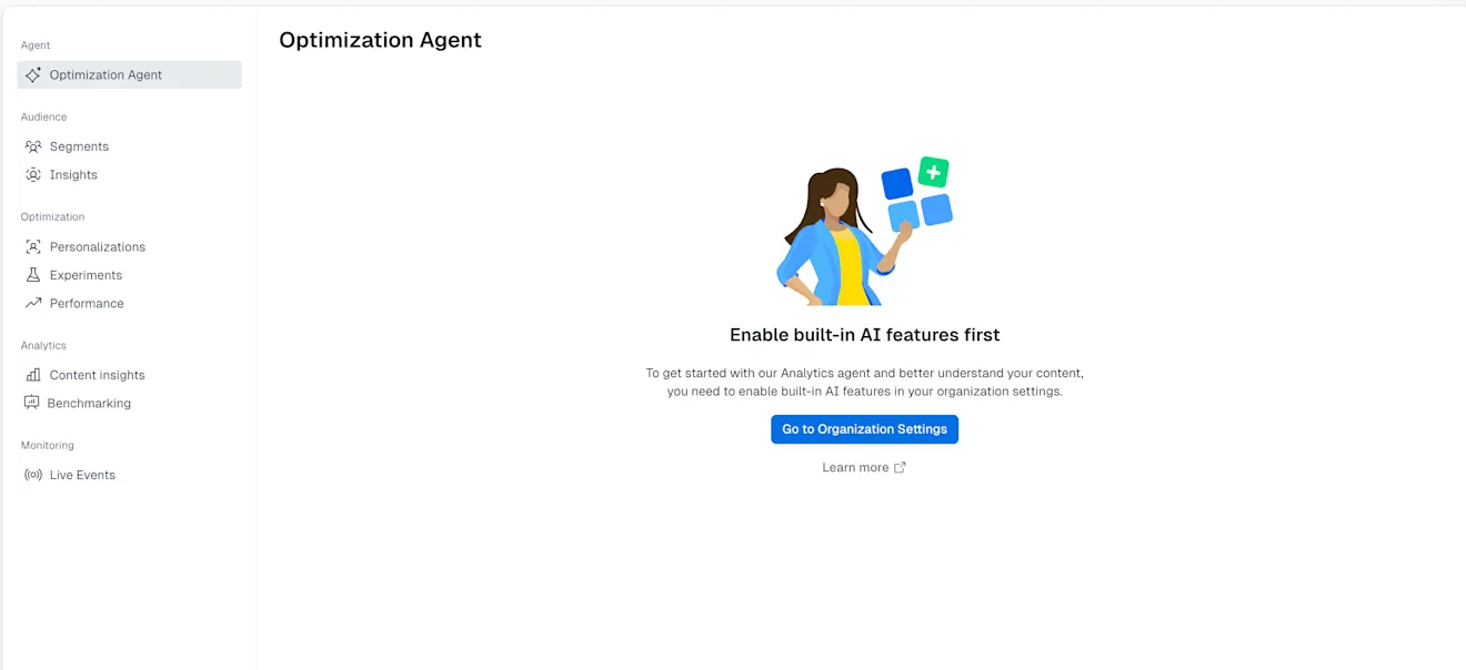 Optimization Agent: First time enabling the agent