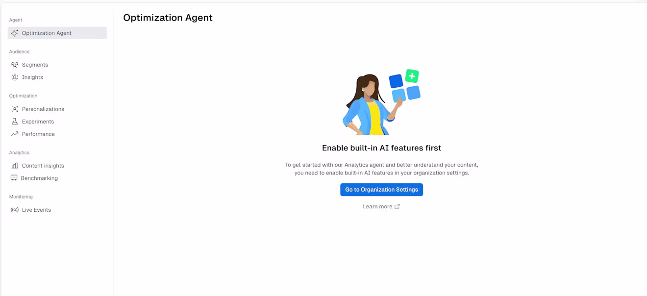 Optimization Agent: First time enabling the agent