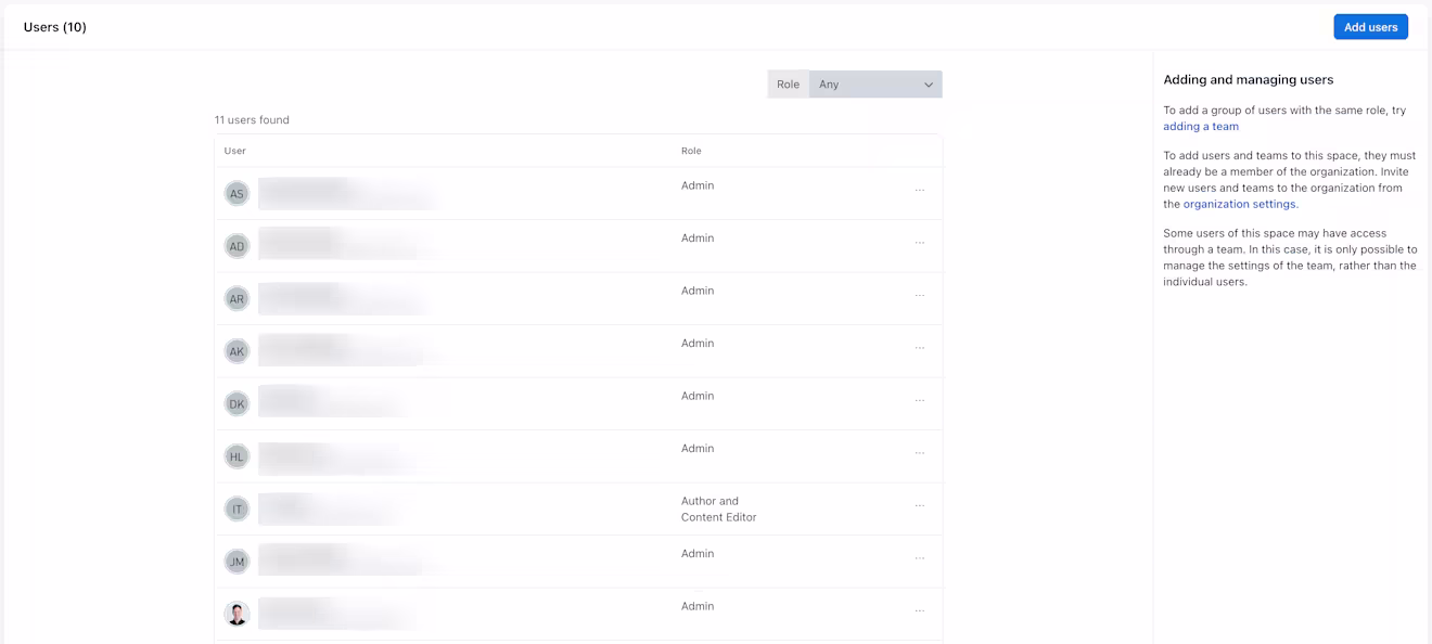 Custom roles User management