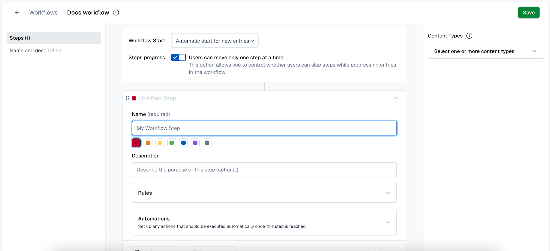 Workflows: Add step