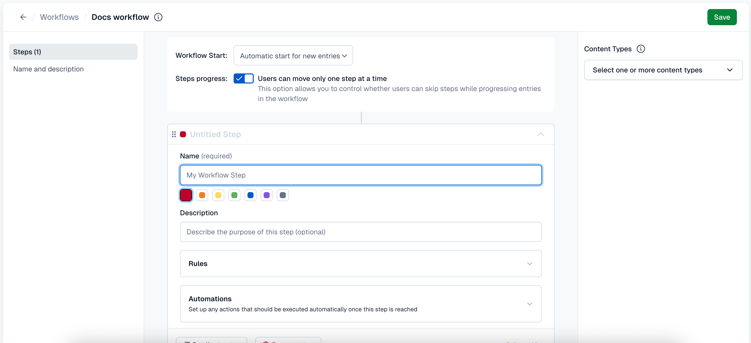 Workflows: Add step