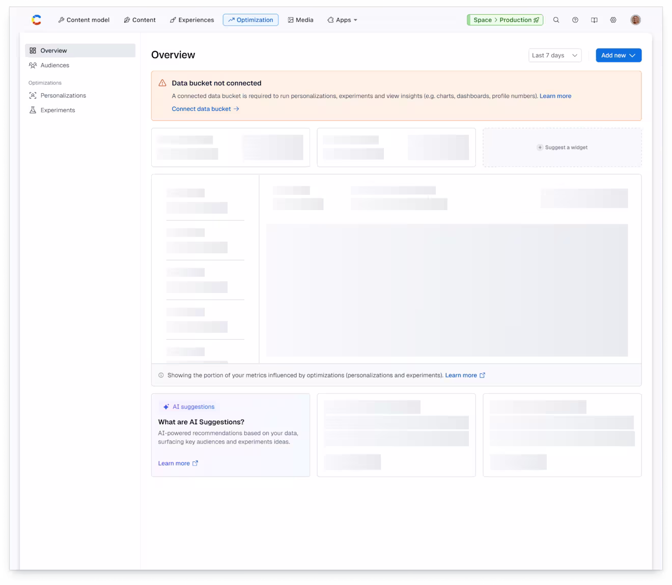 Contentful Personalization: Data bucket not connected