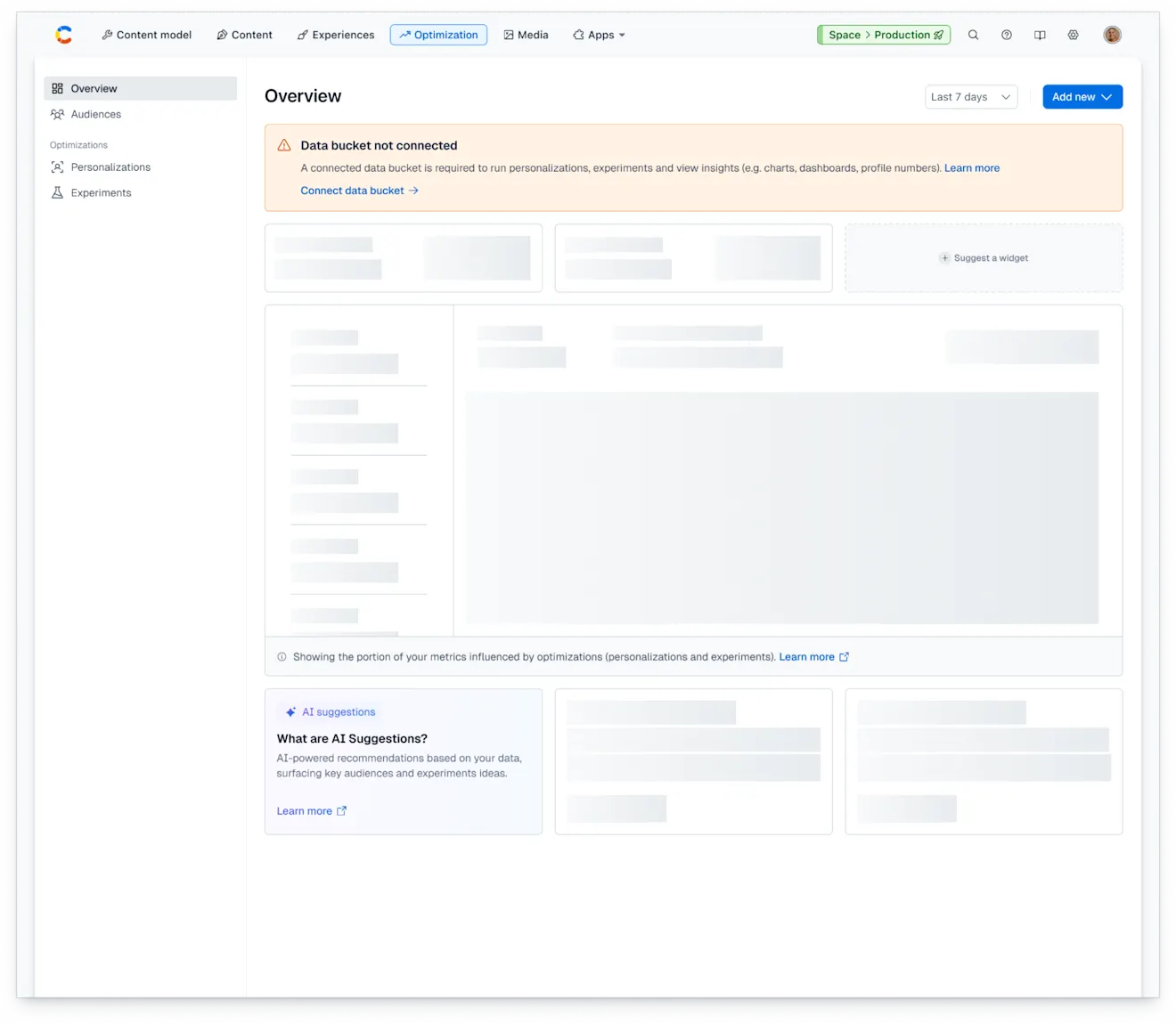 Contentful Personalization: Data bucket not connected