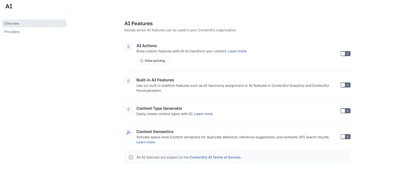 AI Actions organization level 