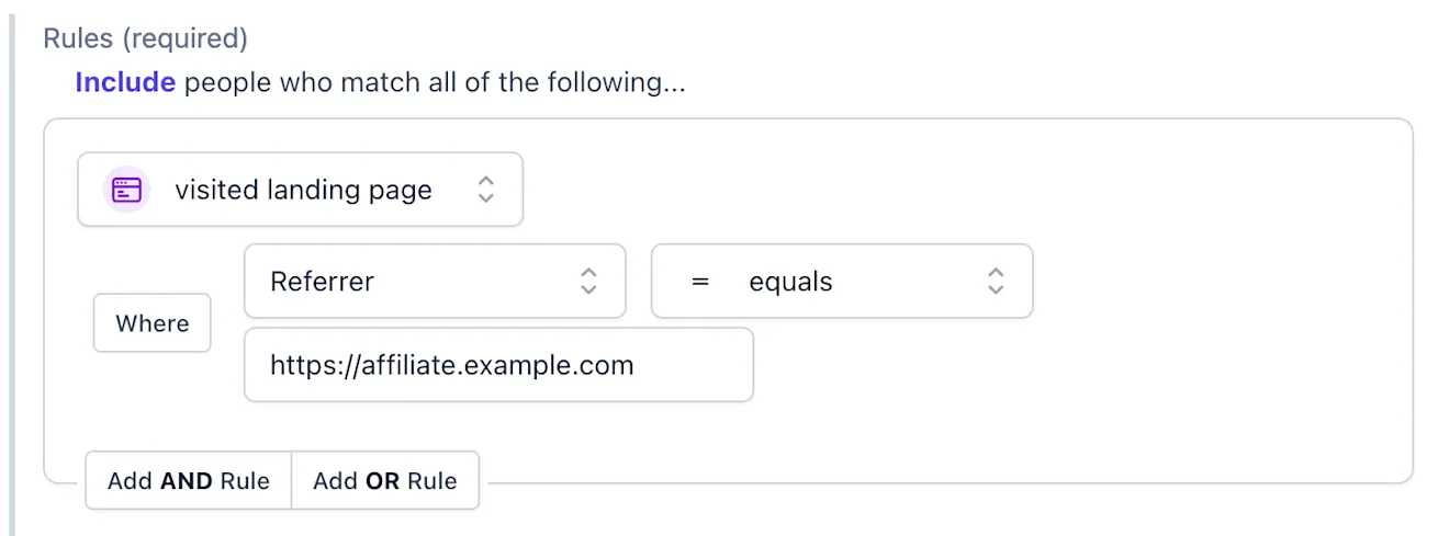 Ninetailed: Traffic from affiliate